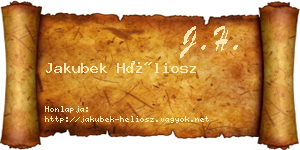 Jakubek Héliosz névjegykártya